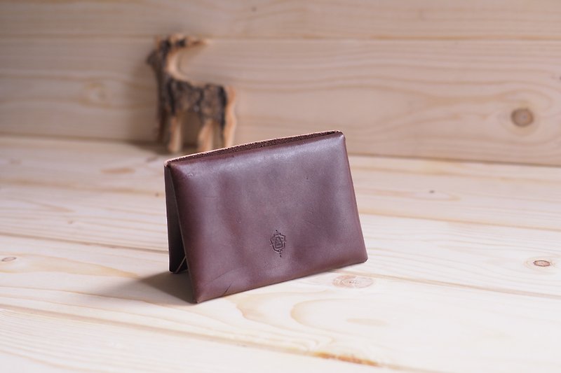 L-LG-B03 - Double Card Burger - Chocolate - Card Holders & Cases - Genuine Leather Brown