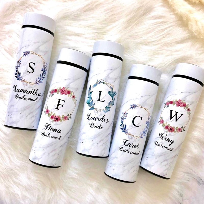 【Customize】Marble pattern thermal bottle - กระบอกน้ำร้อน - สแตนเลส 