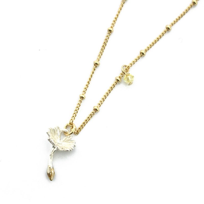 Dandelions seed Necklace dandelion necklace NE368 - สร้อยคอ - โลหะ ขาว