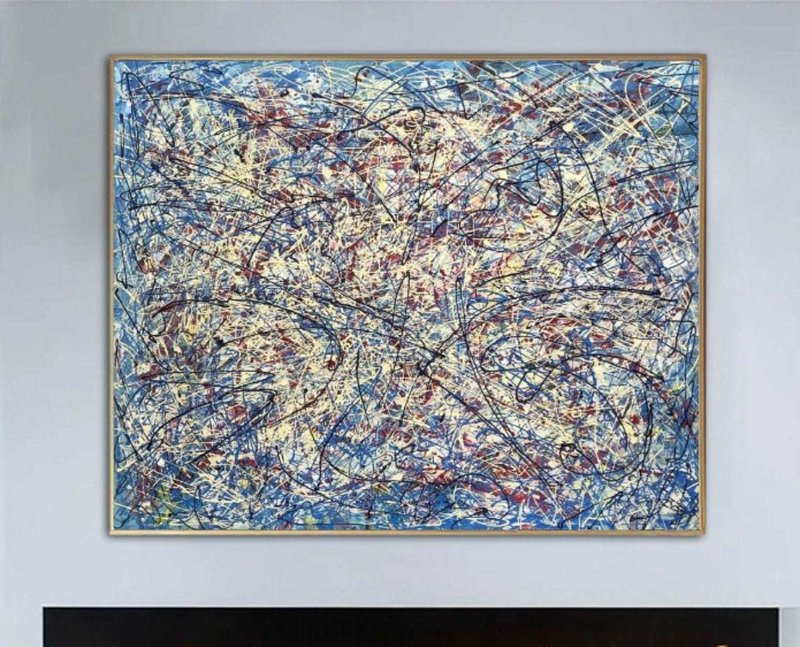 Jackson Pollock Style Paintings On Canvas Urban Art Modern Textured Artwork - 壁貼/牆壁裝飾 - 壓克力 多色
