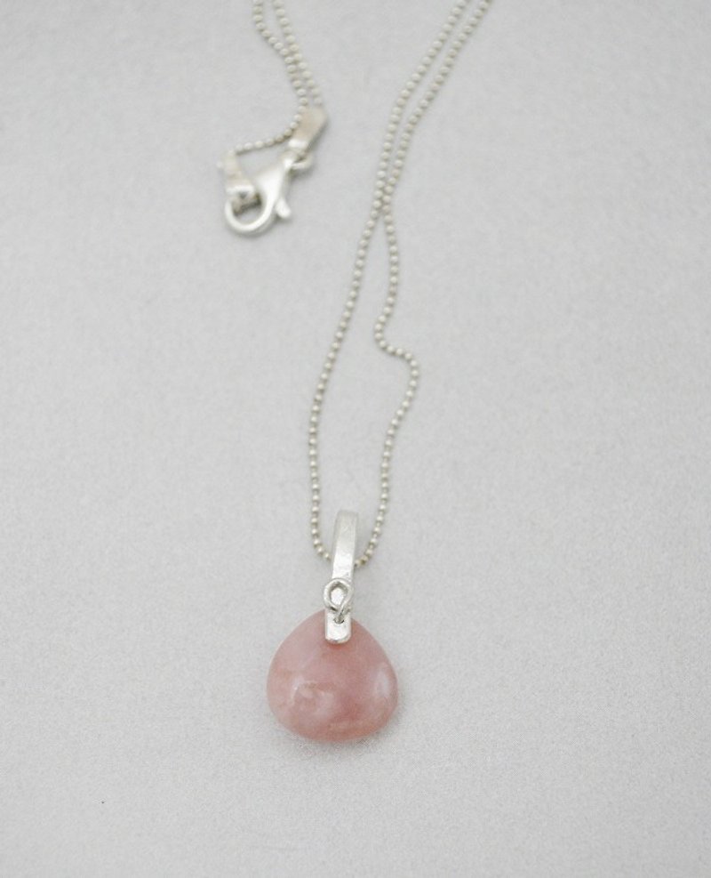 Untitled-Pink Opal‧Silver Necklace‧no.1 - สร้อยคอ - เครื่องเพชรพลอย สึชมพู