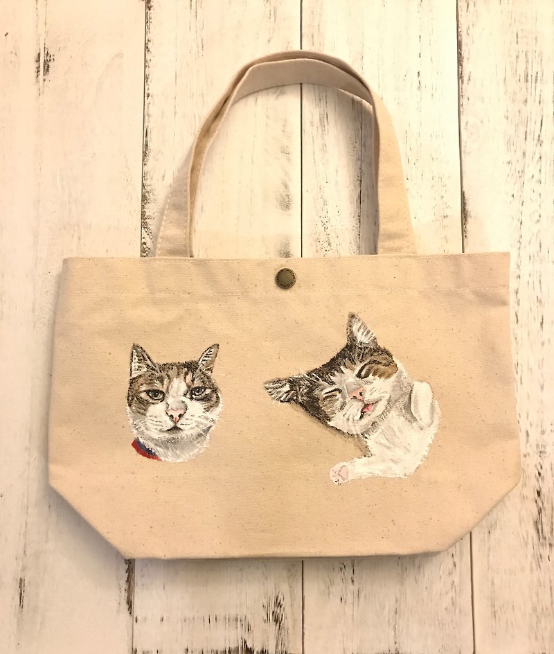 Customized orders | Hand-painted canvas Tote bags - กระเป๋าถือ - ผ้าฝ้าย/ผ้าลินิน 