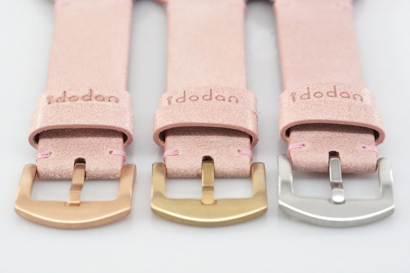 【Idodan】雙面義大利植鞣皮錶帶 - 粉紅色 - 男錶/中性錶 - 真皮 