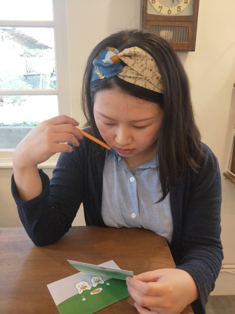 Shuangpin headband / small fireworks / limited edition - Headbands - Cotton & Hemp Blue