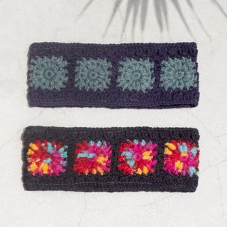 ウール織りのカラフルなヘッドバンド/自由奔放に生きるヘッドバンド/ニットの花のかぎ針編みのヘッドバンド/インナーブラシ編み