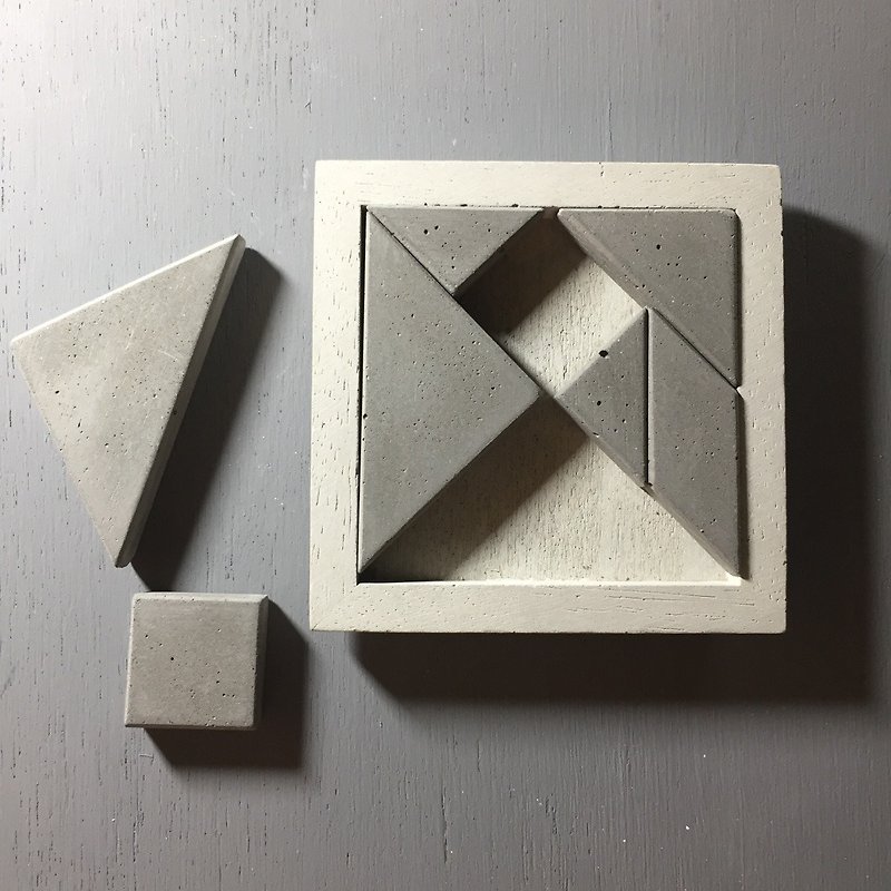 Fair face Concrete Jigsaw puzzle in concrete - 2 shades - ของวางตกแต่ง - ปูน สีเทา
