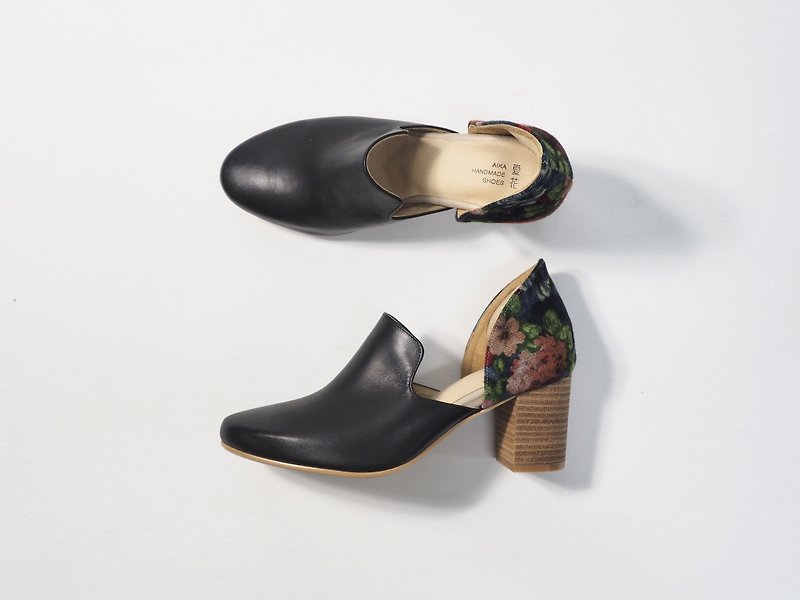 Aihua Lefu (high heels)-Aihua Classic - รองเท้าส้นสูง - หนังแท้ สีดำ