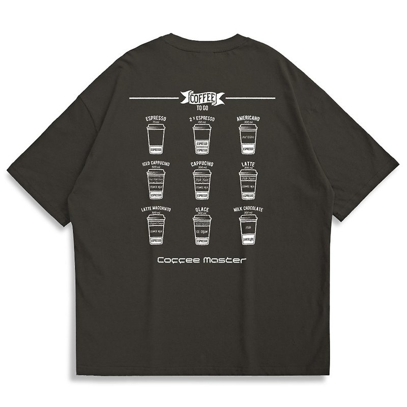 【CREEPS-STORE】Coffee Menu Logo Oversized Printed T-shirt - Men's T-Shirts & Tops - Cotton & Hemp Multicolor