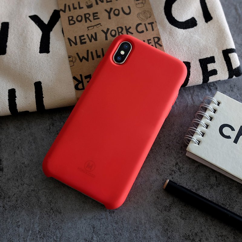 GRITTY | 液態硅膠防污手機殼 - iPhone X - Red - 手機殼/手機套 - 塑膠 紅色