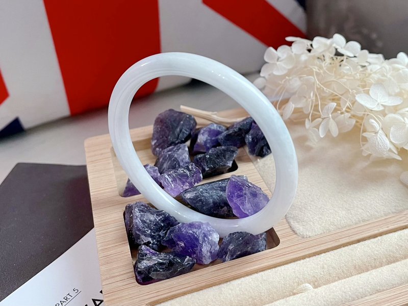Natural Burmese A-grade Jade Beauty Bracelet Jade Bracelet - Bracelets - Jade White