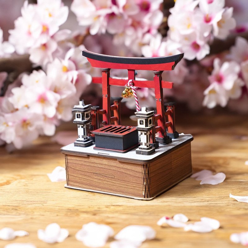 [DIY Handmade] Japanese Torii Money Box Gift Box Wooden Money Box Design Torii Model Shrine - งานไม้/ไม้ไผ่/ตัดกระดาษ - ไม้ 