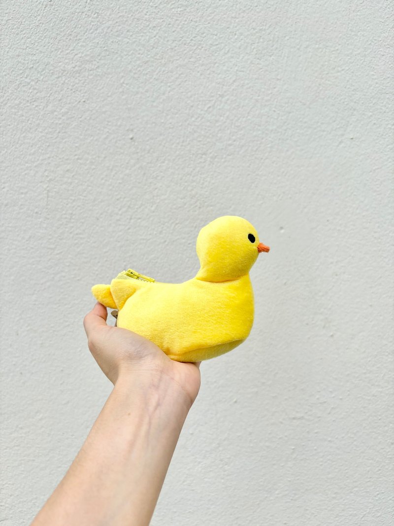 Yellow Duckling Pouch (3 colors available) - กระเป๋าใส่เหรียญ - ไฟเบอร์อื่นๆ สีเหลือง