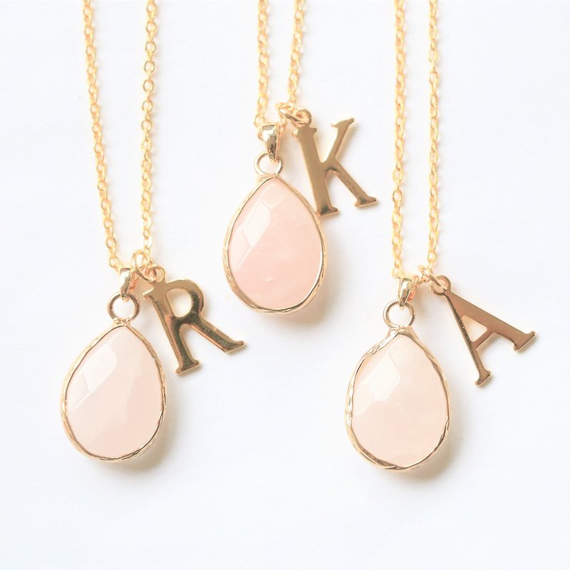Rose quartz necklace - natural crystal necklace 18k gold plated crystal choker - Necklaces - Gemstone Pink