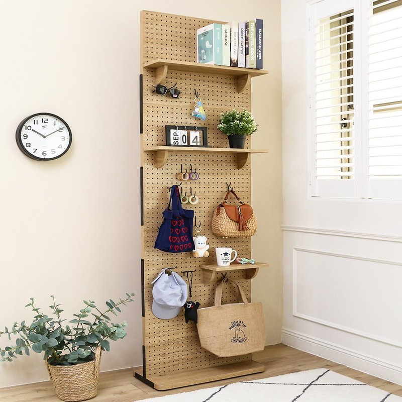 【微慢】80x198加寬加高款洞洞板收納屏風  置物架 屏風 SH036 - 層架/置物架/置物籃 - 其他材質 咖啡色
