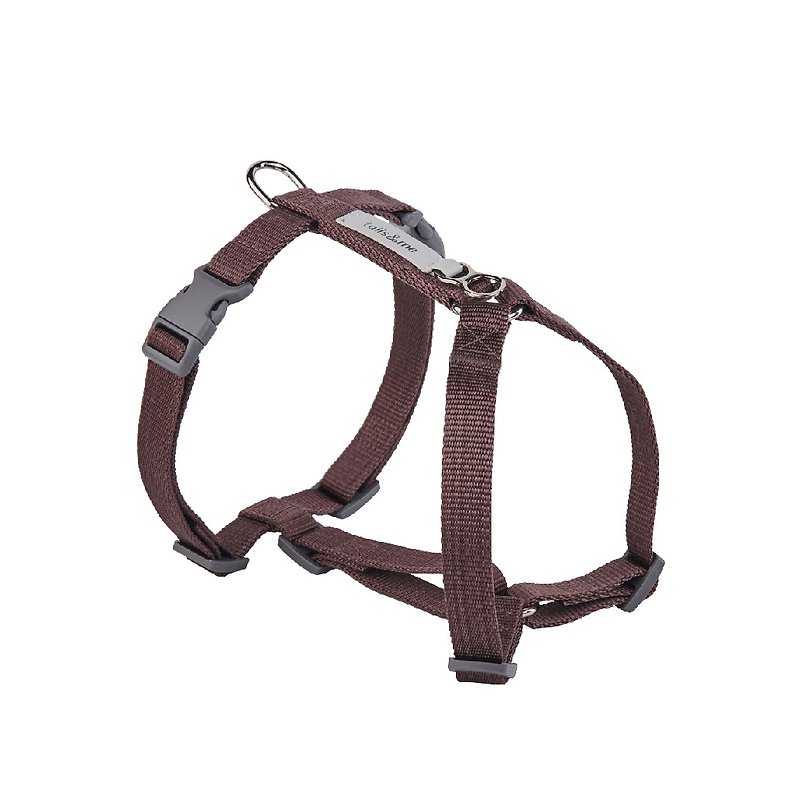 [Tail and me] Classic nylon belt chest strap with red brown S - ปลอกคอ - ไนลอน 