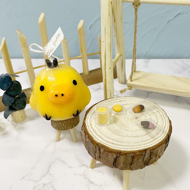 快樂的小雞 - 香氛蠟燭/燭台 - 蠟 白色