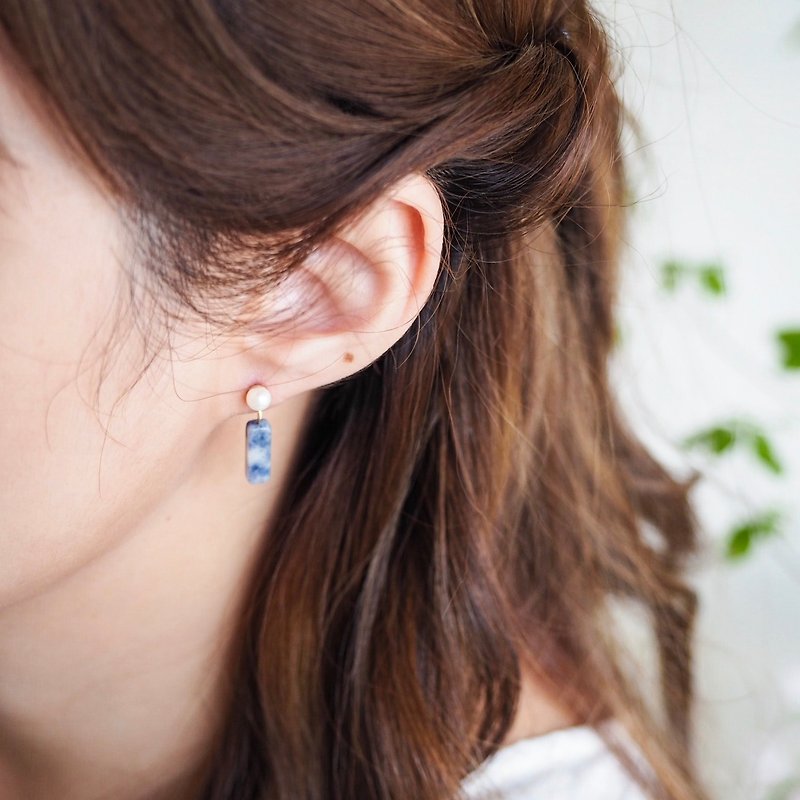 Blue stone Earring - Earrings & Clip-ons - Gemstone Blue