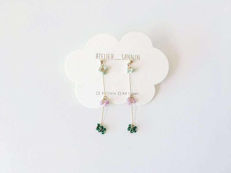 The Wizard of Oz series - Oz's hot air balloon hand made earrings ear pin / ear clip - Earrings & Clip-ons - Other Materials Green