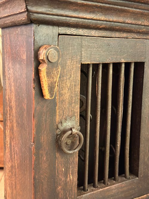 40483-カントリースタイルのフランスのアンティーク木製キーボックス