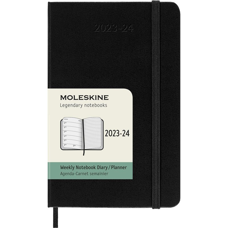 MOLESKINE 2023-24 Weekly diary 18M hard shell pocket type black hot stamping service - Notebooks & Journals - Paper Black