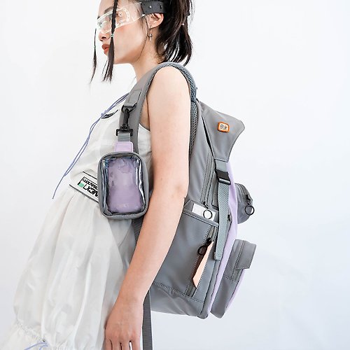 null-bag nullbag原創日系小眾設計糖果色背包撞色電腦雙肩後背包甜酷少女