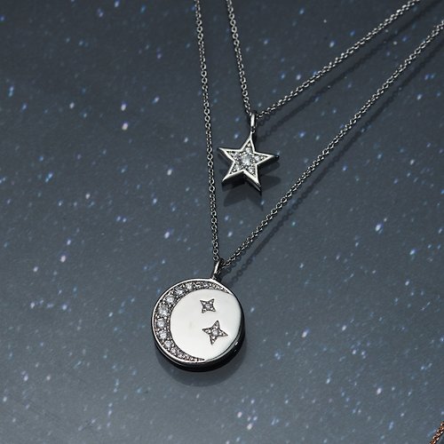 SOIRÉE BY N.Y. 蒔華芮設計師輕珠寶 B612星球微鑲鑽項鍊 星月系列/星球/獨一無二