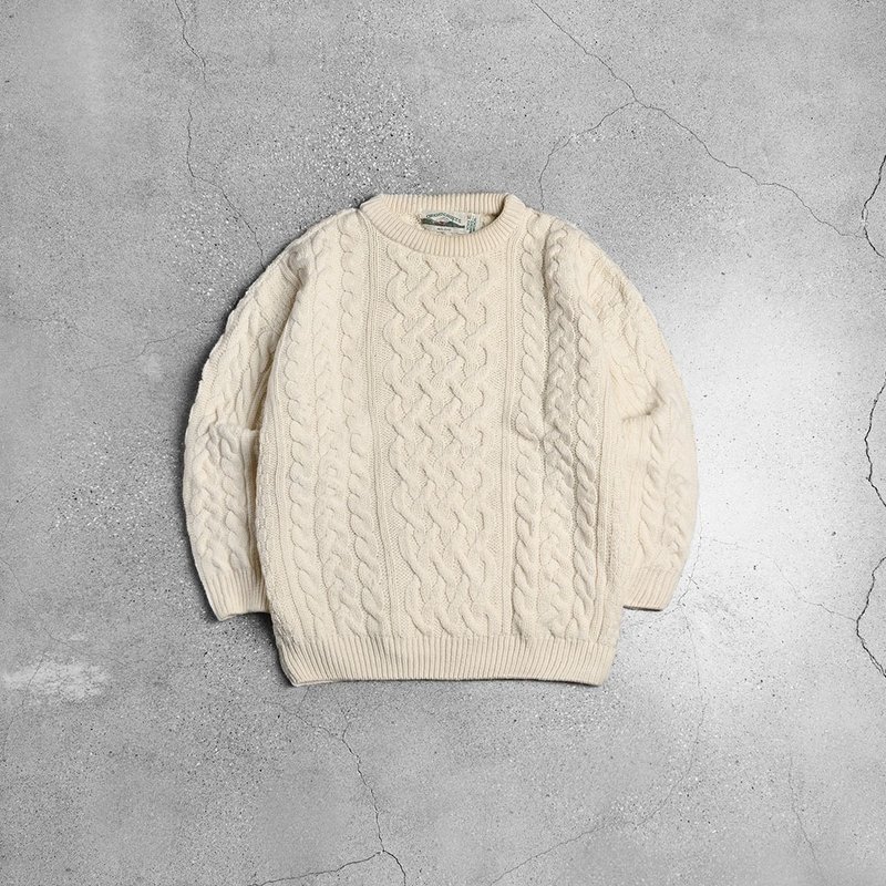 Irish fisherman sweater - สเวตเตอร์ผู้หญิง - ขนแกะ ขาว