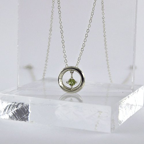 GreenRock Jewelry 滿月橄欖石項鍊 925純銀