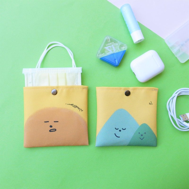 Shanshan series, small items storage bag - กระเป๋าเครื่องสำอาง - ผ้าฝ้าย/ผ้าลินิน สีเหลือง