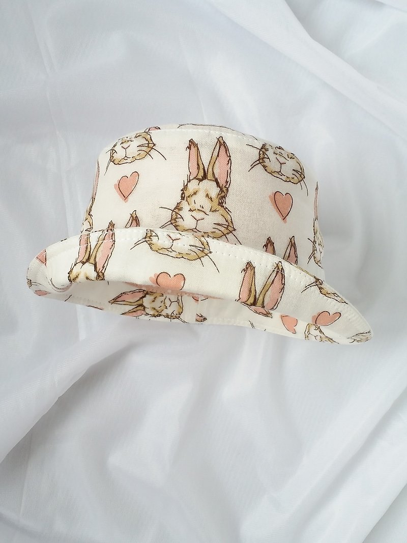 Pink sweetheart rabbit double yarn infant visor - Baby Hats & Headbands - Cotton & Hemp Pink