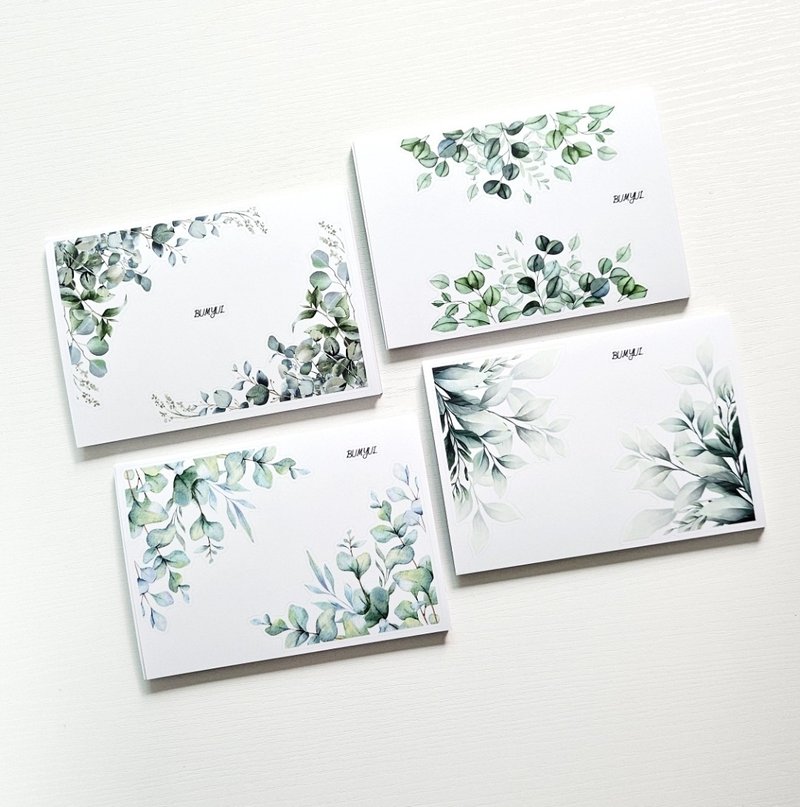 Silent Leaf Deco Sticker - 便條紙/便利貼 - 紙 多色