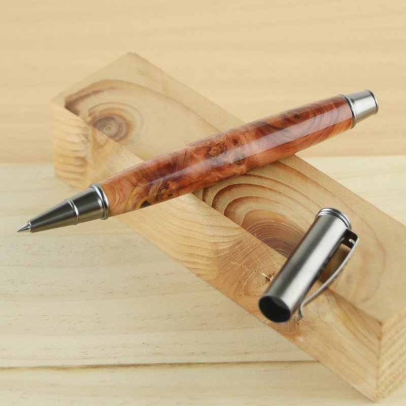 Steel ball ball pen with cap removed / Taiwan Longbai - Rollerball Pens - Wood Orange