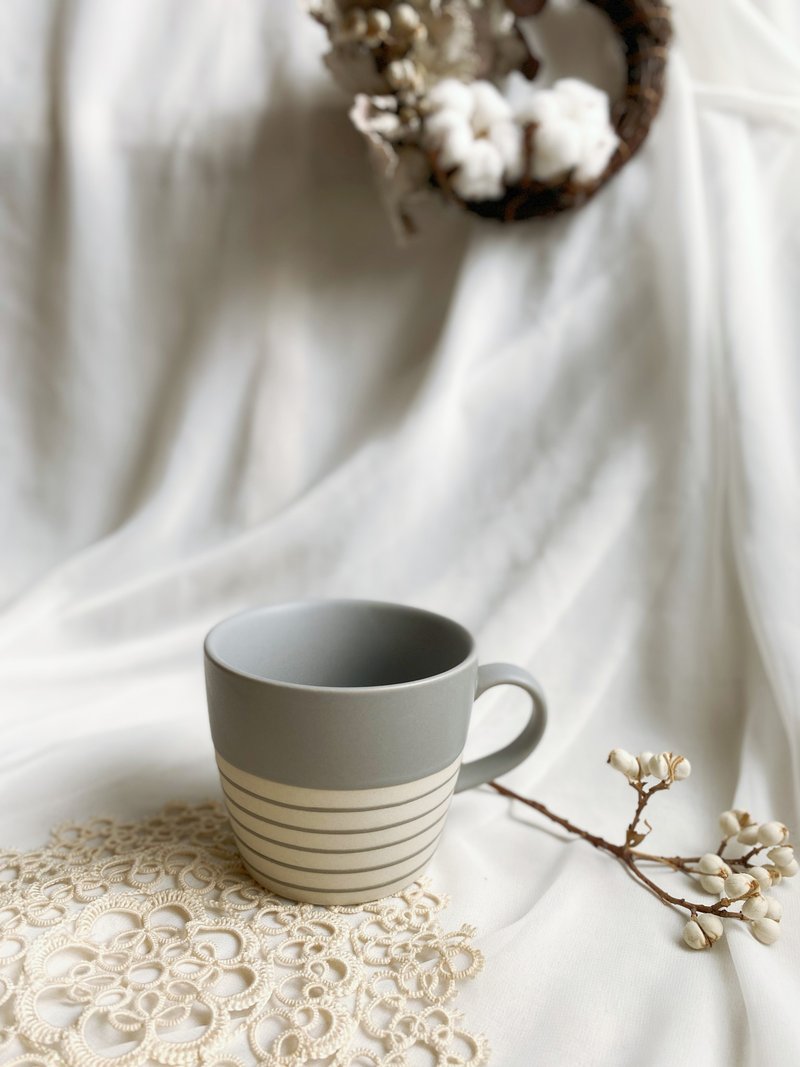 [Good Day Fetish] Germany brings back vintage canvas home handmade ceramic glazed coffee cup - Mugs - Pottery Gray