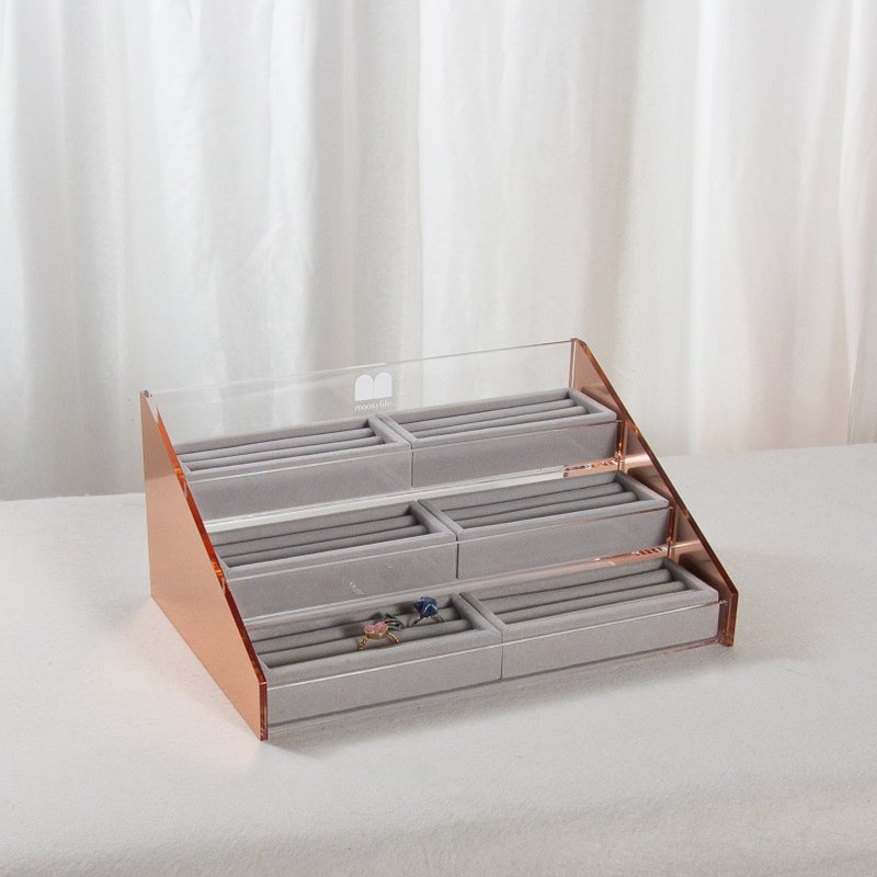 [Jewelry Display] Rose Gold Jewelry Ring Stand Display Rack/Jewelry Display/Jewelry Display - Storage - Acrylic Gold