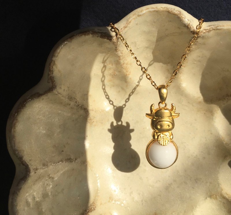 金牛納福-925純銀 - 項鍊 - 純銀 銀色