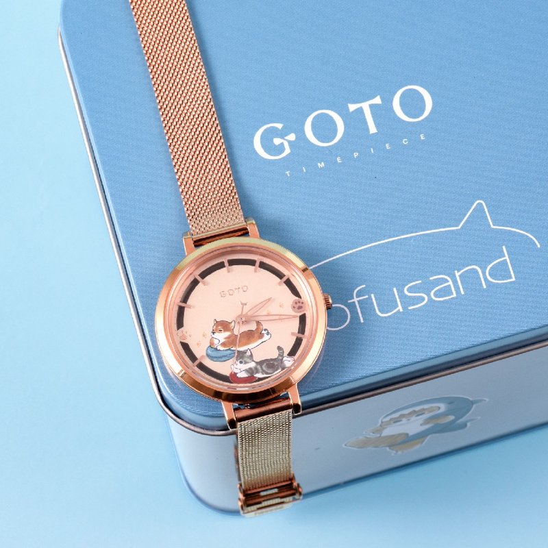GOTO x mofusand Cat Fusandi Series Limited Edition – Milan Strap – Leisure Chai Chai - นาฬิกาผู้หญิง - สแตนเลส สีส้ม