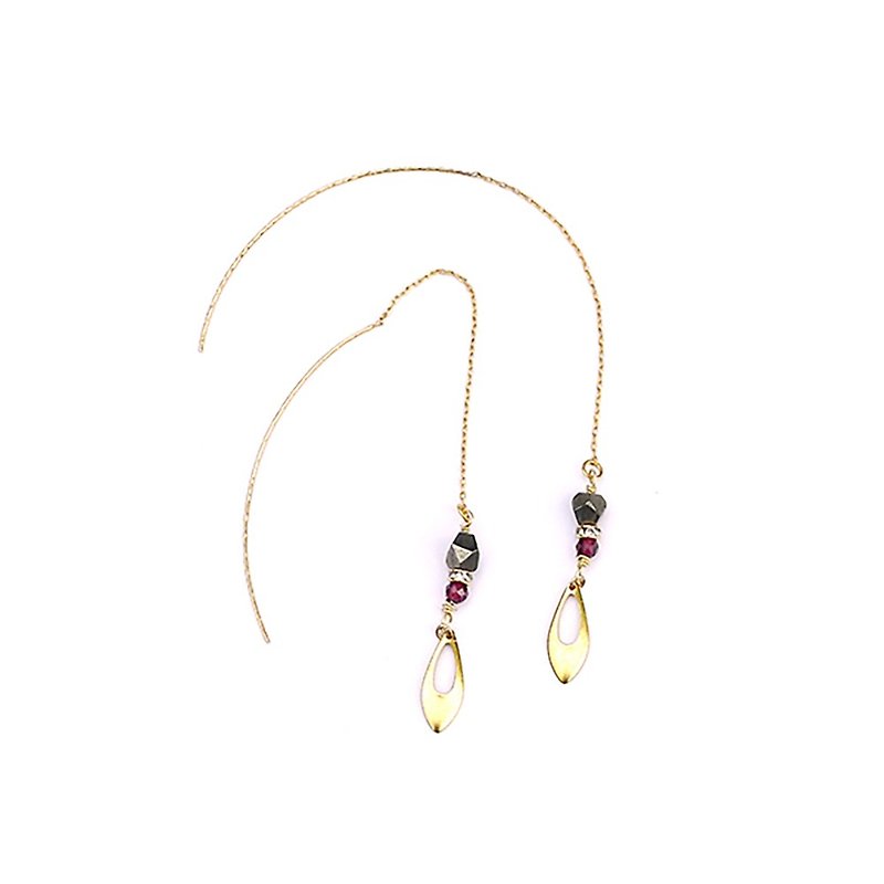 [Ficelle Fei Yarn Light Jewelry] [Amber Anticipation] Bright Memory – Dangle - Earrings & Clip-ons - Gemstone 
