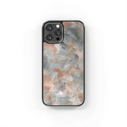 ReNewCases 環保 再生材料 iPhone 三合一防摔手機殼 灰紅色大理石紋