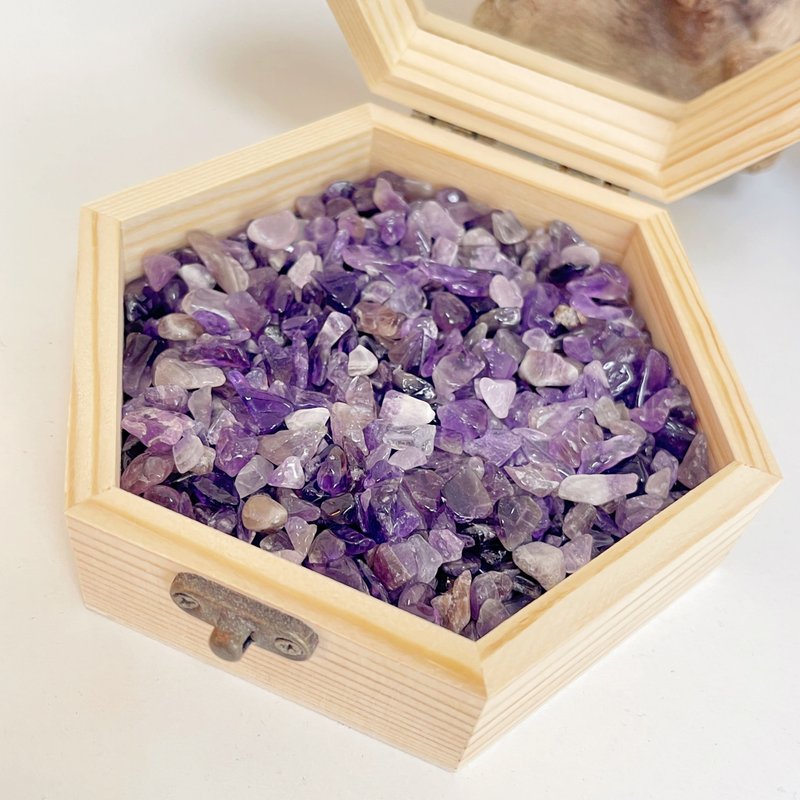 水晶消磁淨化盒-原木六角形 - 擺飾/家飾品 - 水晶 