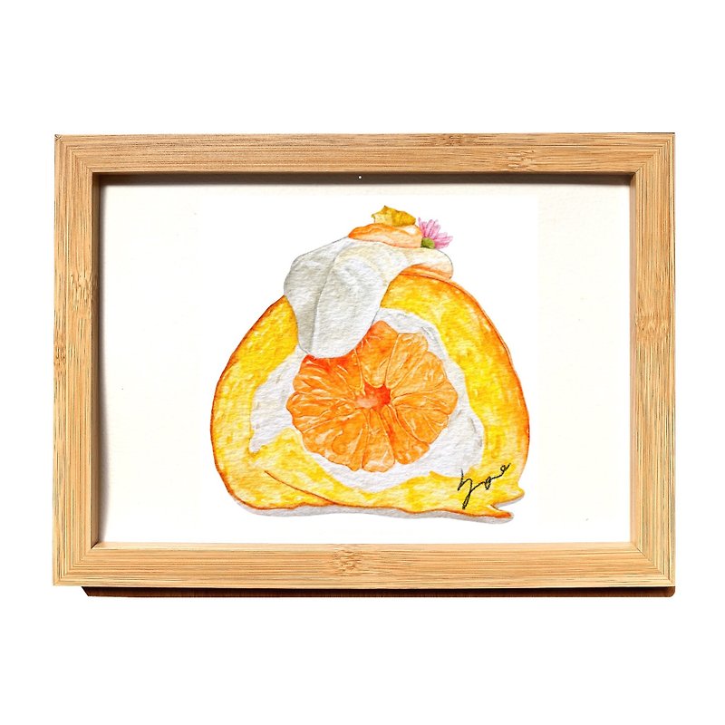 Orange Roll Cake - ภาพวาดพอร์ทเทรต/ภาพวาด/ภาพประกอบดิจิทัล - กระดาษ สีเหลือง