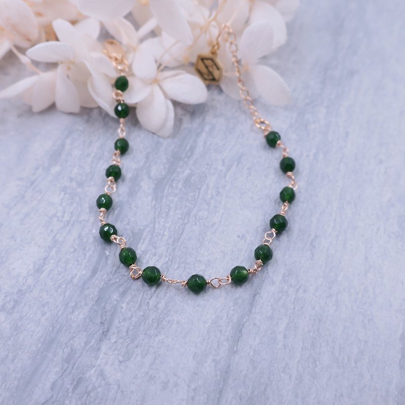 Little green fruit green jasper simple bracelet - Bracelets - Gemstone Green