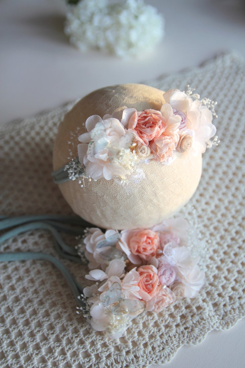 Baby Headbands , Baby Headband Set , Newborn Headband , Baby Bows , Newborn prop - หมวกเด็ก - ผ้าฝ้าย/ผ้าลินิน สึชมพู