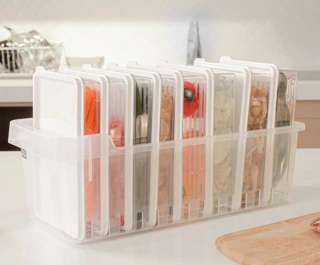 Multi-partition Plastic Crisper Box - Microwavable, Sealed