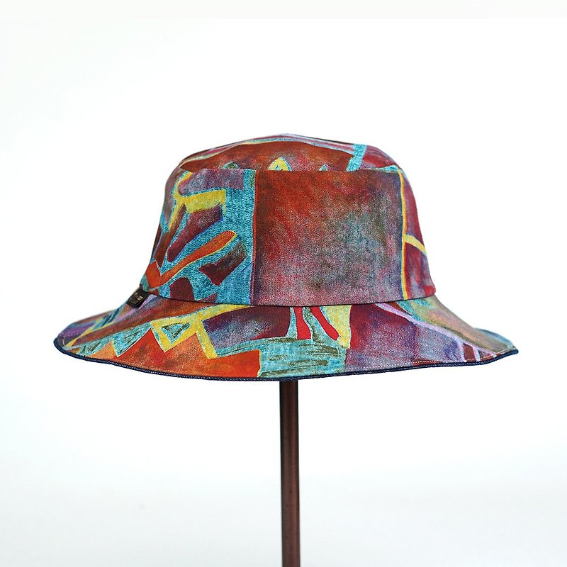Handmade double-sided bucket hat - Hats & Caps - Cotton & Hemp Multicolor
