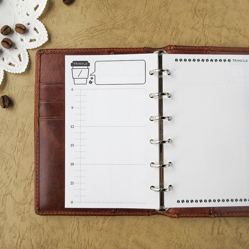 System planner refill mini 6 size / double page daily: MONO:COFFEE - สมุดบันทึก/สมุดปฏิทิน - กระดาษ 