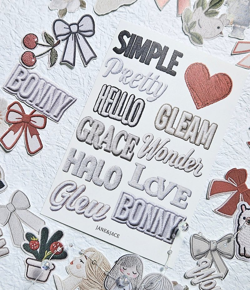 Embroidery Patch Lettering Paper - 貼紙 - 紙 