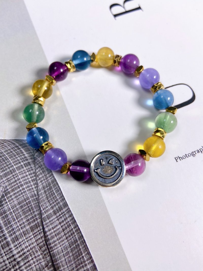 Stone// Rainbow Stone// Smile // SMILE - สร้อยข้อมือ - คริสตัล หลากหลายสี