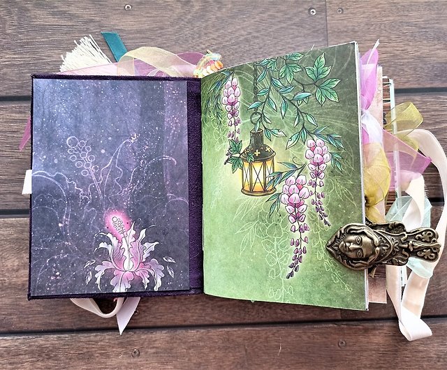 Handmade Journal, Pink Sketchbook, Intention Diary, Witch Spell Book,  Floral Notebook, Cottagecore Gift, Fairy Journal, Garden Book 