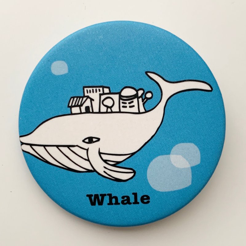 Badge Ocean Series-Whales Selling Houses | MonkeyCookie - เข็มกลัด/พิน - พลาสติก สีใส
