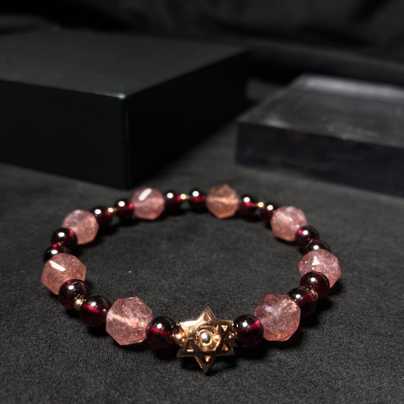 Strawberry Crystal Stone Bracelet - Bracelets - Crystal Red